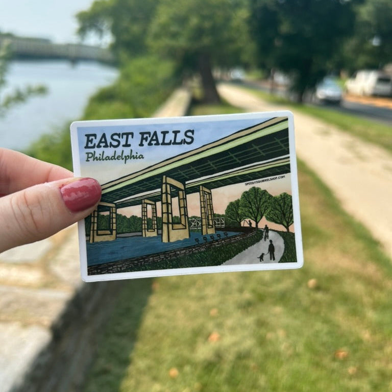 East Falls Philadelphia Twin Bridges Weatherproof Sticker