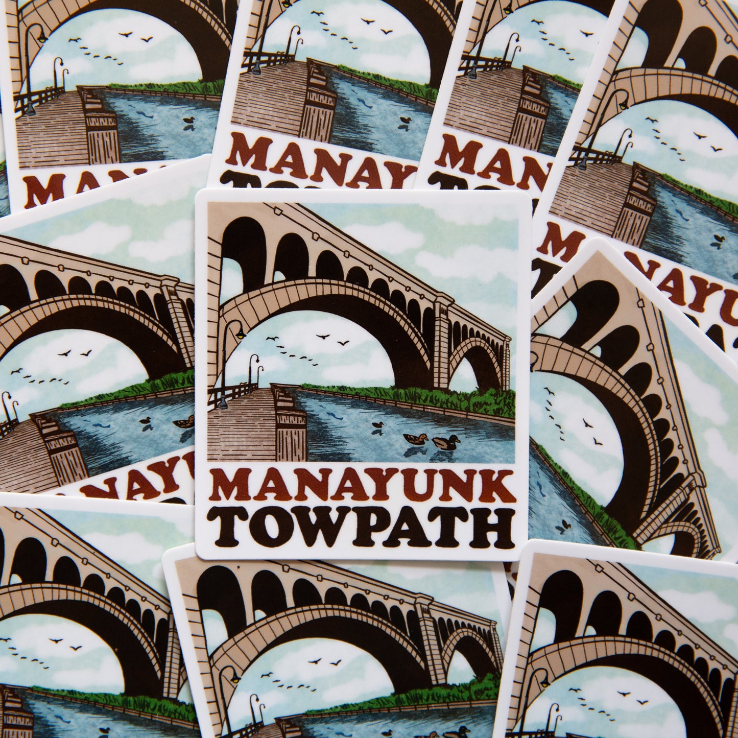 Manayunk Canal Towpath Bridge Weatherproof Sticker