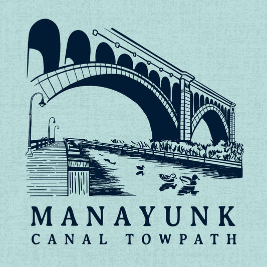 'Manayunk Canal Towpath' bridge illustration