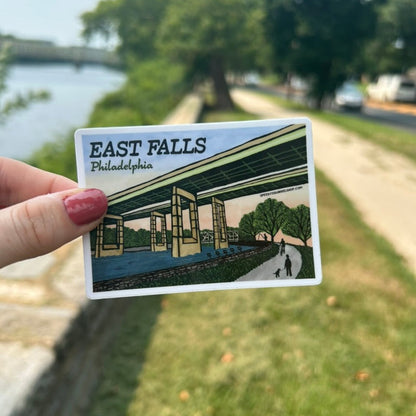 East Falls Philadelphia Twin Bridges Weatherproof Sticker