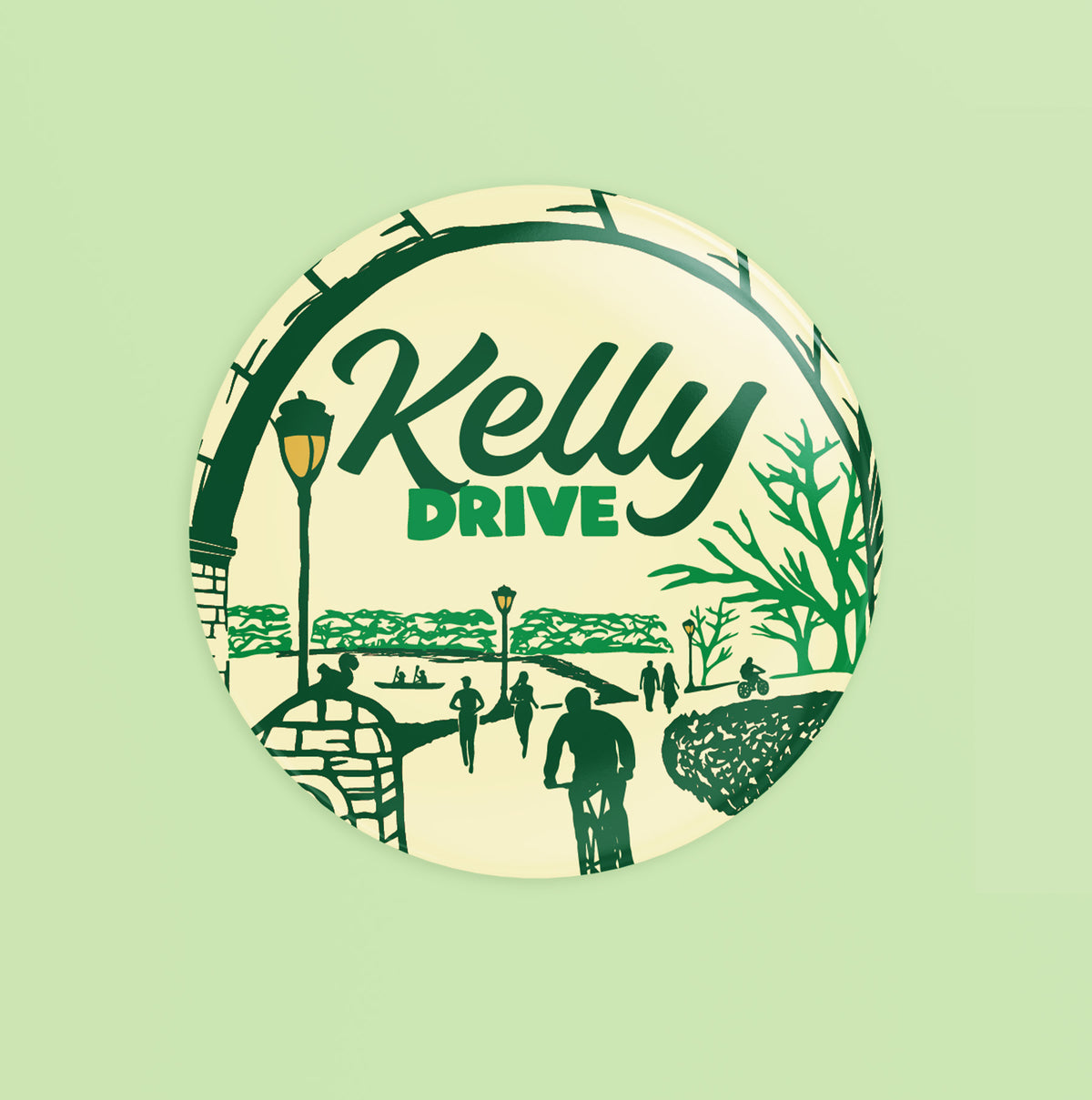 Kelly Drive Trail Philadelphia Circle Pin