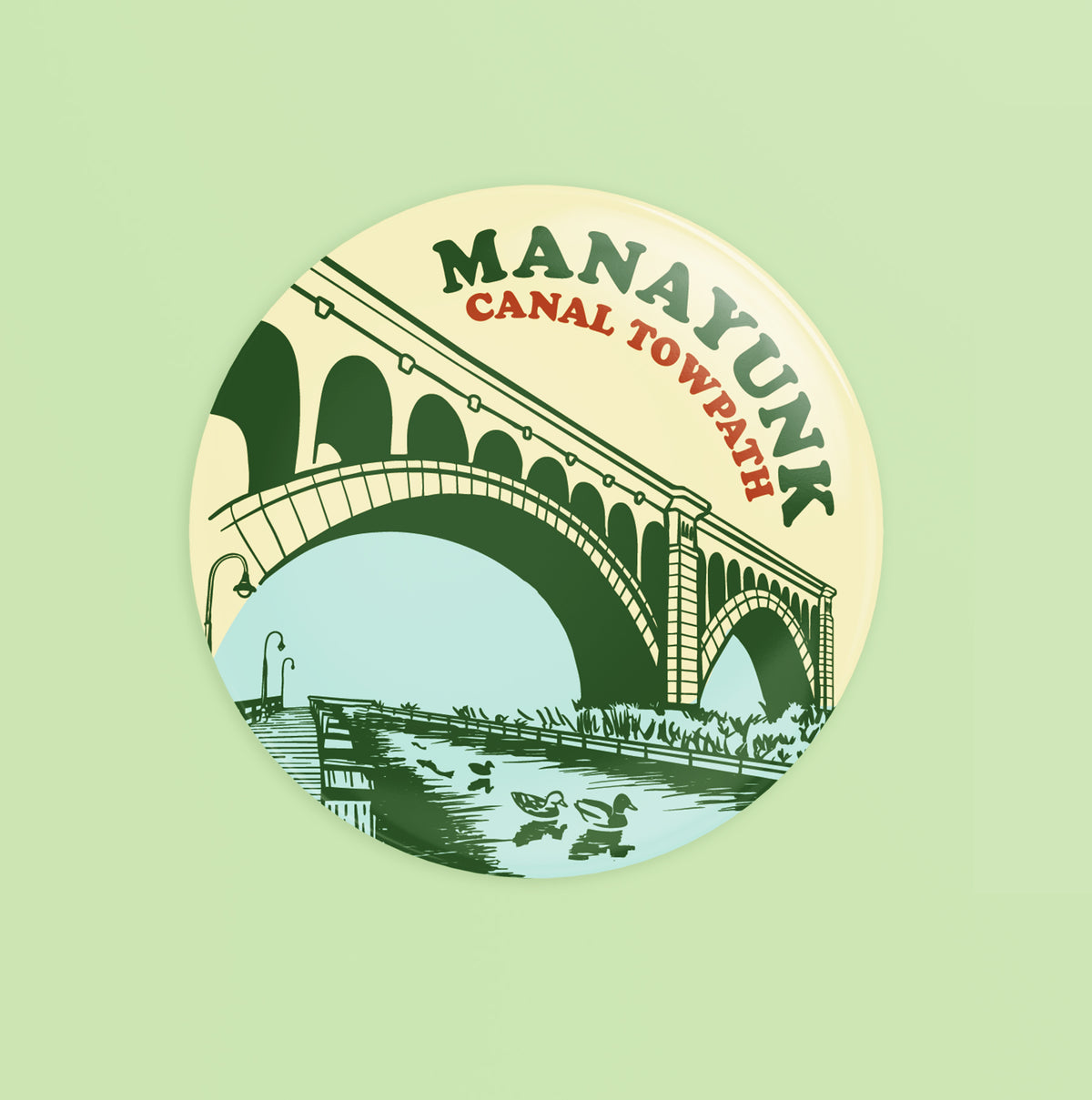 Manayunk Canal Towpath Bridge Round Pin