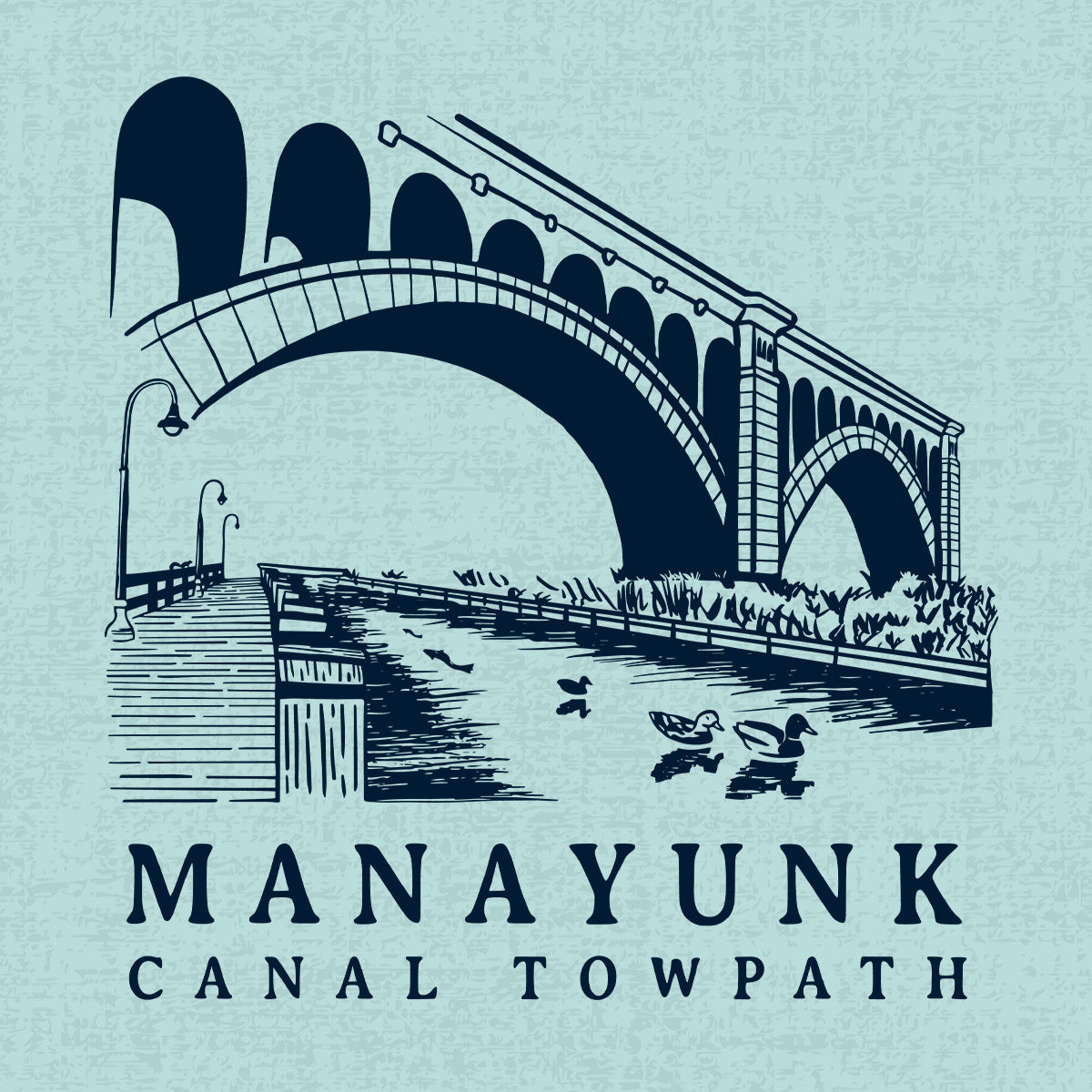 'Manayunk Canal Towpath' bridge illustration