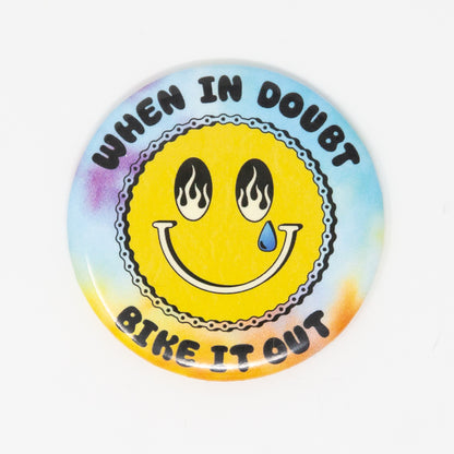 Smiley Biking Tie Dye Fridge Magnet