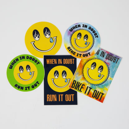 Smiley Running Weatherproof Rectangle Sticker